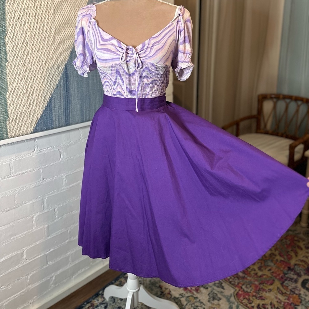 BlackButterfly Purple Full Circle Skirt with Snap and Zipper Closure - Picture 2 of 8